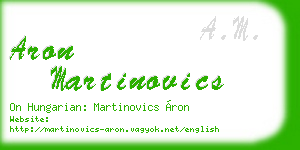 aron martinovics business card
