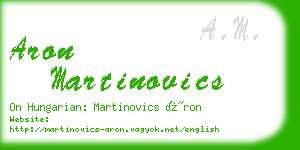 aron martinovics business card